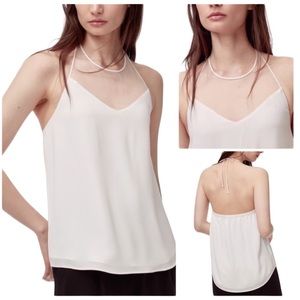 Aritzia Babaton White Micro Halter Top